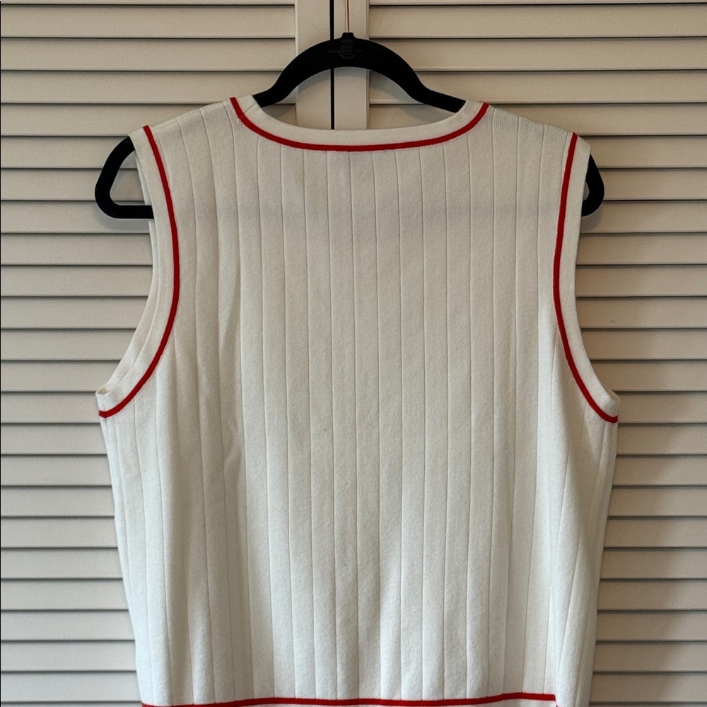 Draper James White Tank with Red Accents - Picture 3 of 6